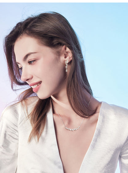 Smile Wisteria Silver Flower Necklace