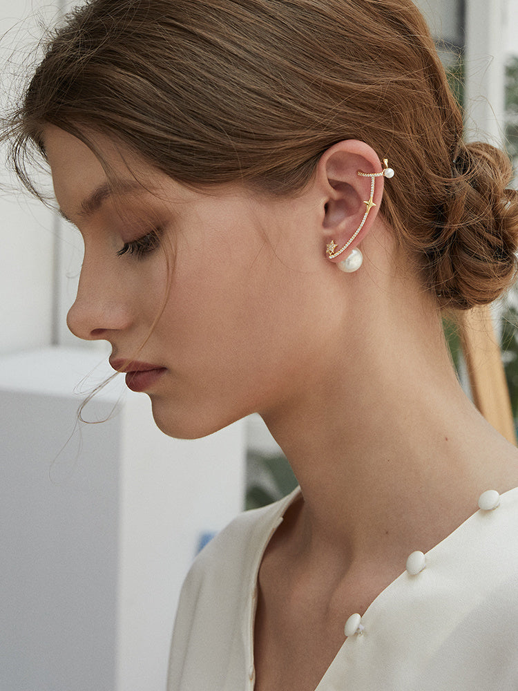 Golden Spotlight High-end single earring