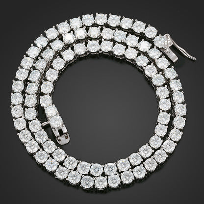 Radiant Row Silver Moissanite Necklace