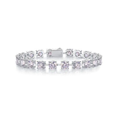 Stellar Radiance Diamond Silver Bracelet