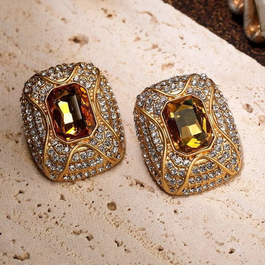 Everlasting Elegance Citrine Zircon Diamond Earrings