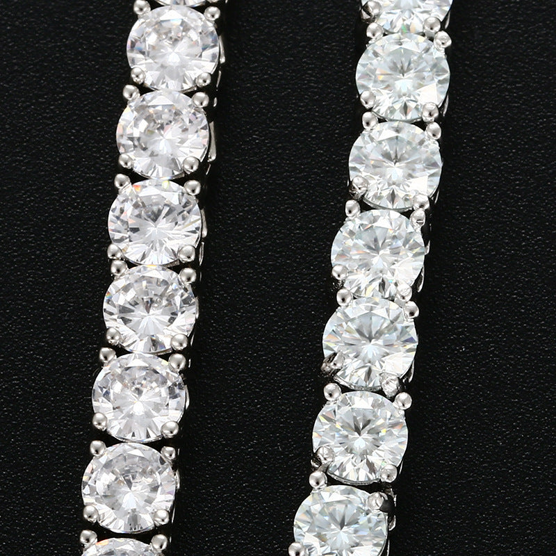 Radiant Row Silver Moissanite Necklace