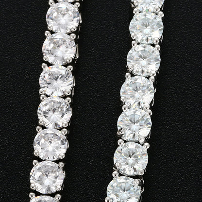 Radiant Row Silver Moissanite Necklace