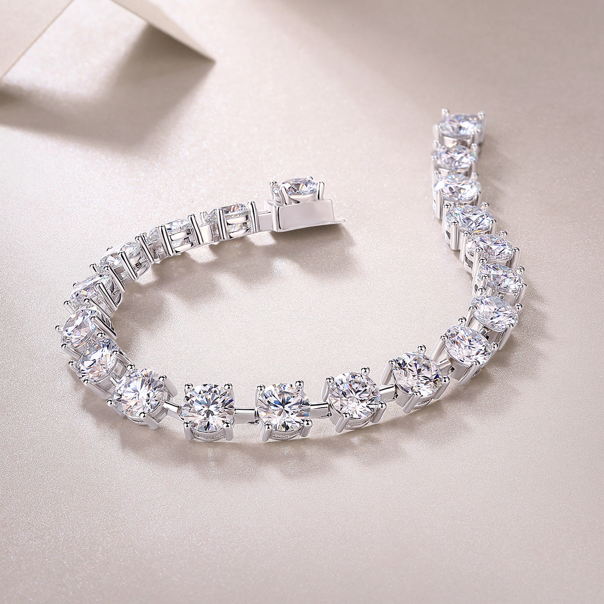 Stellar Radiance Diamond Silver Bracelet