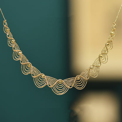 Delicate Brilliance 18K Gold Lace Necklace
