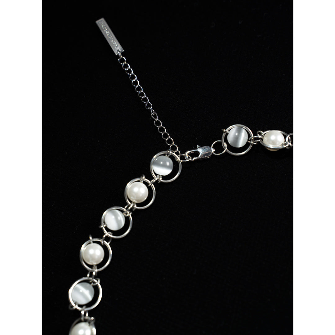 Saturn's Orbit Pearl Necklace