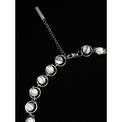 Saturn's Orbit Pearl Necklace