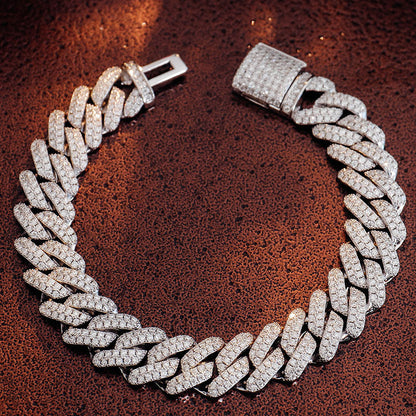 Diamond Blaze Silver Buckle Chain Bracelet