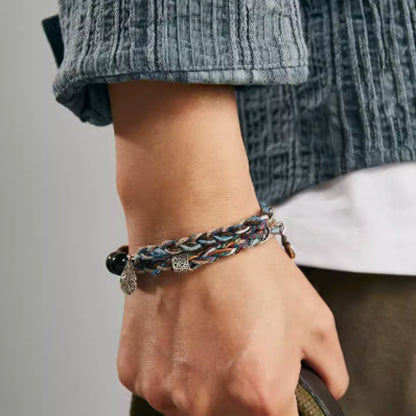 Handwoven Tiger's Eye Silver bracelet