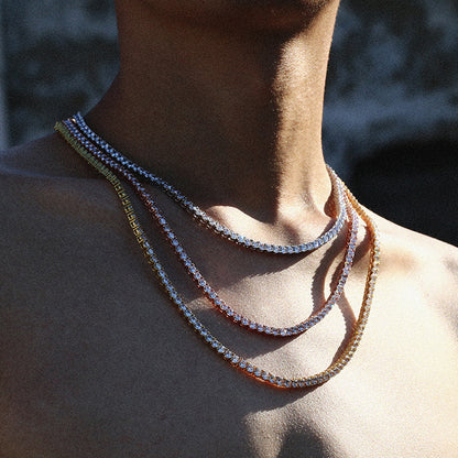 Radiant Row Silver Moissanite Necklace