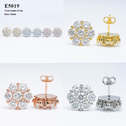 Flower Moissanite Diamond Earrings