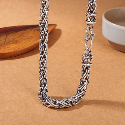 Titans Braid Handmade Silver Rope Necklace