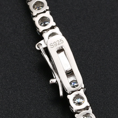Radiant Row Silver Moissanite Necklace