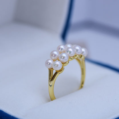 Pearl Double Row Adjustable Ring