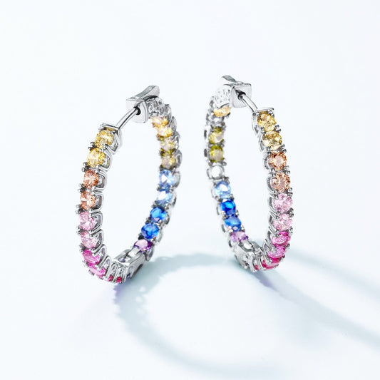 Rainbow Zircon Diamond Earrings