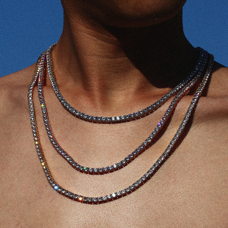 Radiant Row Silver Moissanite Necklace
