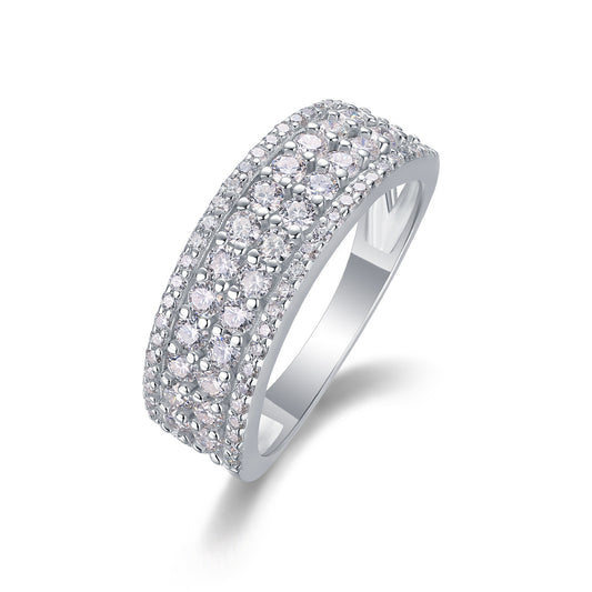Eclipse Brilliance Moissanite Diamond Silver Ring