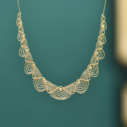 Delicate Brilliance 18K Gold Lace Necklace
