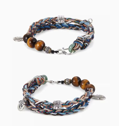 Handwoven Tiger's Eye Silver bracelet